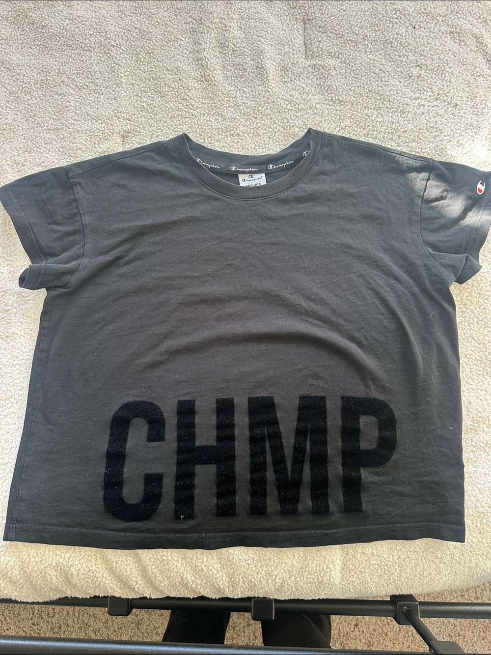 Champion Black CHMP Tee